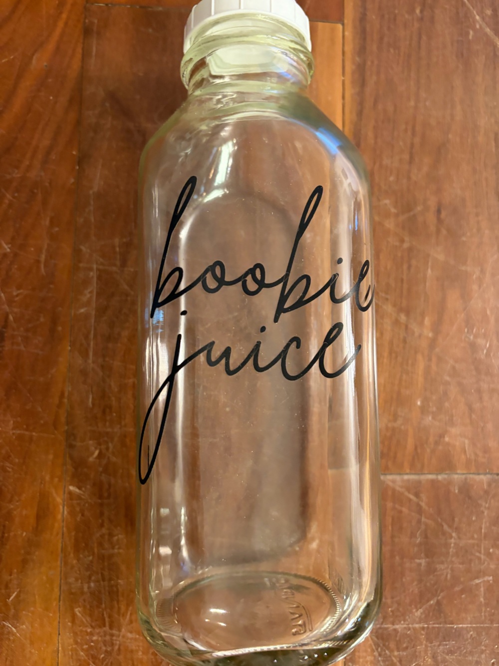 Clear Glass Boobie Juice Bottle
